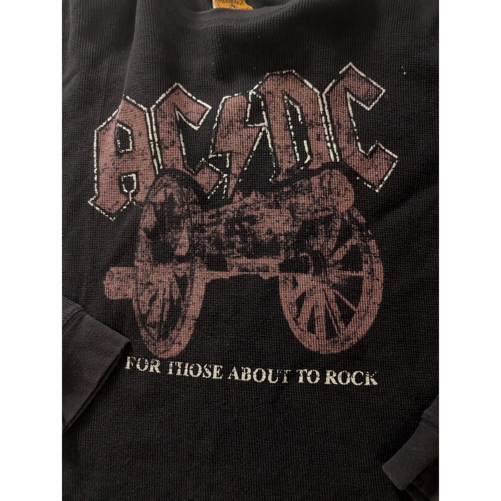 Rockware 2005‎ AC/DC Adult Large Black Long Sleeve Graphic Print Thermal Shirt - Picture 2 of 6